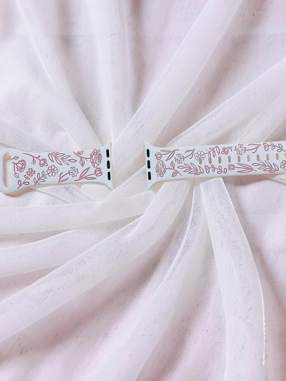 New Floral Design Apple Watch Bands 38mm 40mm 41mm in Pink White